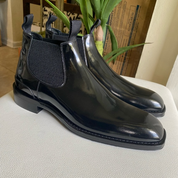 BURBERRY Men’s Patent Leather Chelsea Boots Size 11 (Authenticity guaranteed) - Picture 5 of 16